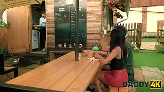 Daddy4k. risky outdoor screw with bf's daddy