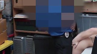 Blonde gf rammed by the guard in front of boyfriend