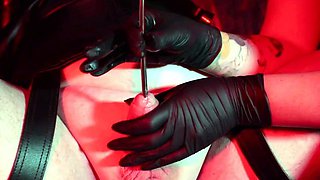 Latex Nurse Sounds Her Patient