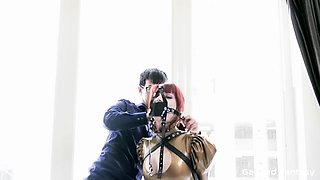 two women fetish latex asslicking and anal mff