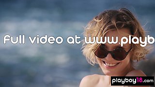 Naked Russian mom gets some vitamin D