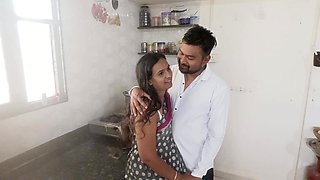 Horny Indian Couple Romantic Kitchen Sex