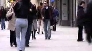 Tight Euro amateur outdoor public anal
