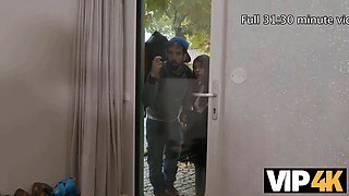 Stepdaddy, Latina and angrygirl have a hot Euro sex party with small tits and shaved pussy action