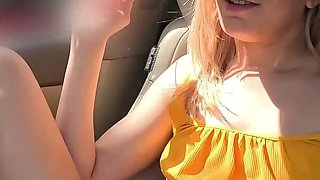 Megan Squirts Pee and Gets Golden Shower in My Car