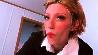 Elle Marz - Slutty school girl takes BJ virginity
