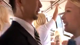 sexy blonde gets groped and fucked inside the bus 240p
