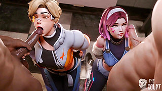 D.va getting hard fuck for cheating blowjob sex