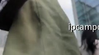 Amateur hottie fucked outdoor in public