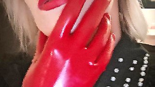 My New Red Gloves Latex - Mistress Julia