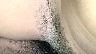 Sweet in the middle riding  hairy pussy