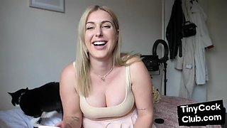 Ruthless SPH domina mocks micro dick