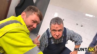 Hunt4k. promiscuous employee doesn't mind to bang her boss in front of her bf