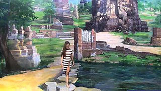 Big ass Thai GF museum visit and fuck