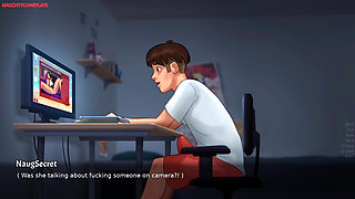 Gorgeous Busty Slut Fills Her Pussy with Big Dildo - Summertime Saga 3D Animated Porn Game