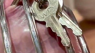 Chastity Belt First Time on His Dick and