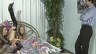 Attractive German Sluts Sharing Dildo and Dick in Hot Threesome