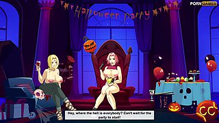 Awesome Interactive hentai video with naruro characters on Halloween