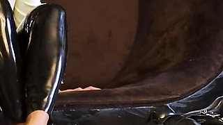 Foot Slave Worshipping Latex Goddess