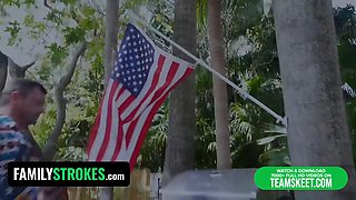 Stepbro and step-dad train horny daughter-in-law Khloe Kapri a dick lesson she will never leave behind