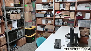 Lovely blond teen shoplifter roped & fucked