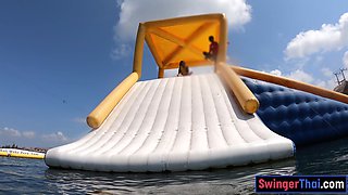 Asian GF waterpark fun then sex at home