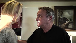 Young Old porn Martha gives grandpa a sloppy blowjob