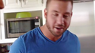 Kitchen teen 18+ agrees to a creampie experiment with her Step brother's friend