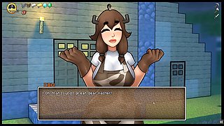 Romantic outdoor sex under the moonlight in HornyCraft Minecraft parody