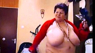 Big-Titted BBW Granny Dances on Webcam