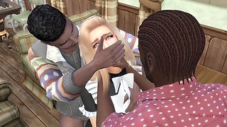 Wild freaks lure the cleaning lady and wreck her in the senior home