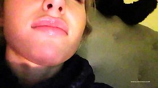 Doll with sensuous lips is doing softcore stuff on web cam, because it perceives so boinking superb