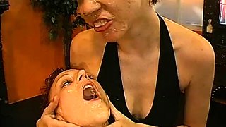 Blond brunette teens in threesome