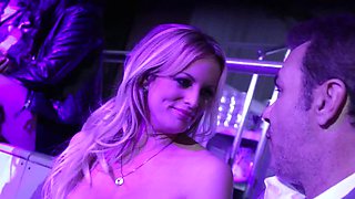 Limousine blowjob from a gorgeous blonde milf babe