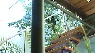Poolside anal fuck for German granny