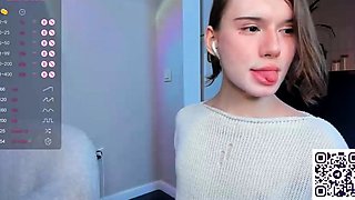 Hot busty masturbating shemale toys her ass