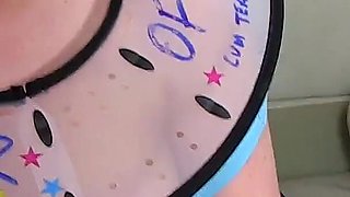 Horny Curvy Euro Slut with Big Natural Tits Comes Over to England to Try Out a Wild Gangbang & Take Multiple Facials