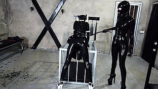 Extreme fetish latex play