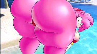 Amy Large Butt in the Pool [kirryez and smotrilla]
