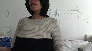 Pregnant French cuckold woman in a suburb in Marseille