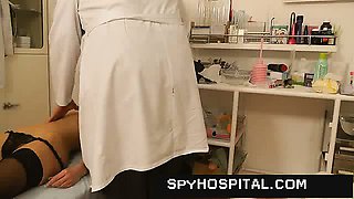 Sporty blonde secretly videotaped with doctor hidden cam