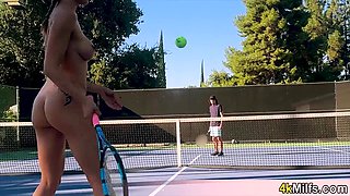 Cassie the tennis instructor having fun