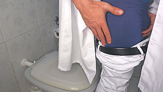 Slutty Nurse Catches Doctor in Hospital Bathroom and Sex Spanking is Emergency!