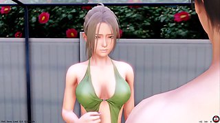 Young petite schoolgirls in 3D animated hentai video game have wild outdoor sex adventures