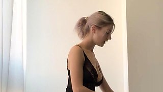 Amateur blond girl with big boobs getting fucked