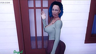 Strip game with Misskitty2k showing off in a wild summertime saga