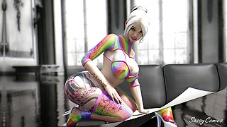 Stepsister in rainbow lingerie gets and cropped inside the same blackman - interracial bbc - sassycomics