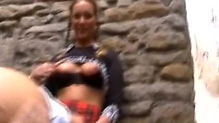 Sexy German Teens 18+ Sharing Big Dick In A Public
