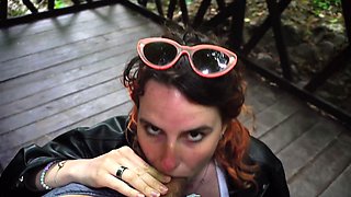 Dirty slut sucks in the waterfall - Amateur POV