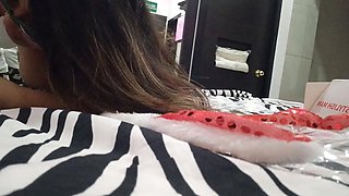 How Delicious It Is Still! Stepbrother Makes Me Have Intense Orgasms with a Large Dildo While We Have Sex in the Bedroom